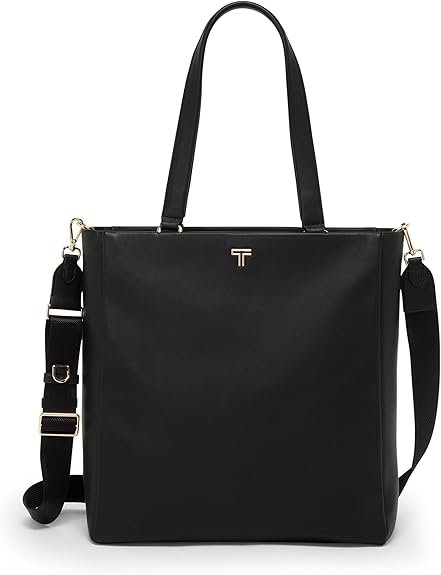 TUMI – Voyageur Vail 皮革手提包 – 女式轻便、多用途、日常包带斜挎包和笔记本电脑存储, 黑色, 單一尺寸